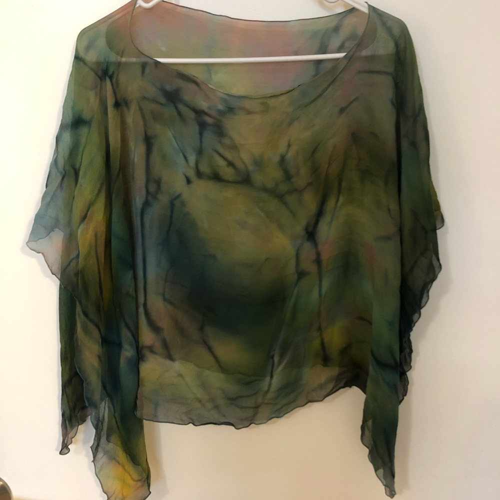 Tie dye sheer Poncho